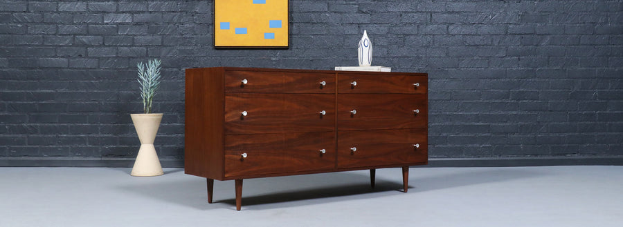 Californian Modernist Walnut Dresser by Milo Baughman