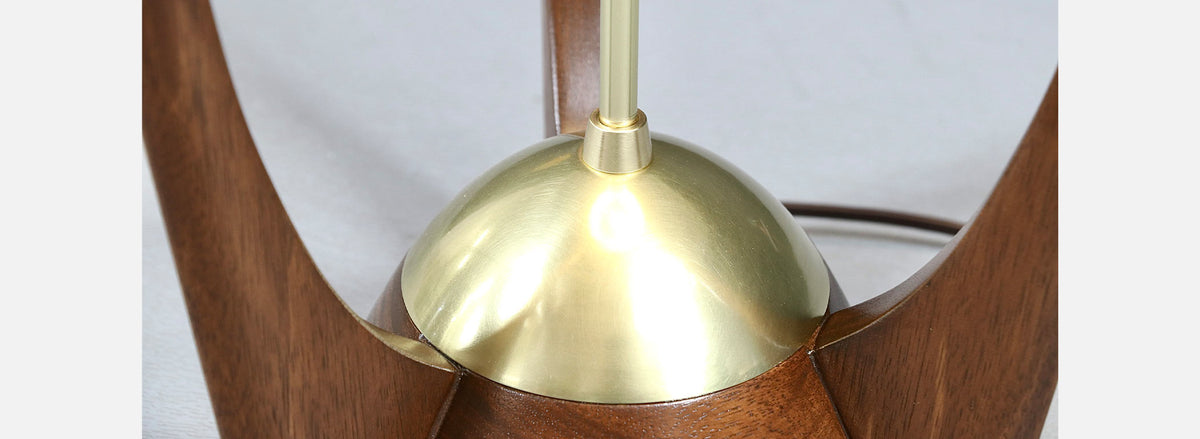 Arthur Jacobs Sculpted Korina Wood Floor Lamp for Modeline of CA