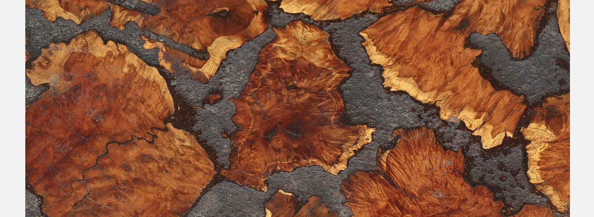 Mid Century Floating Top Walnut & Live Edge Side Tables by Lane