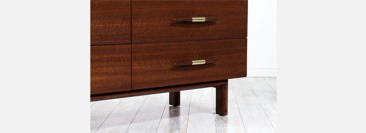 John Keal Dresser with Brass Accents for Brown Saltman