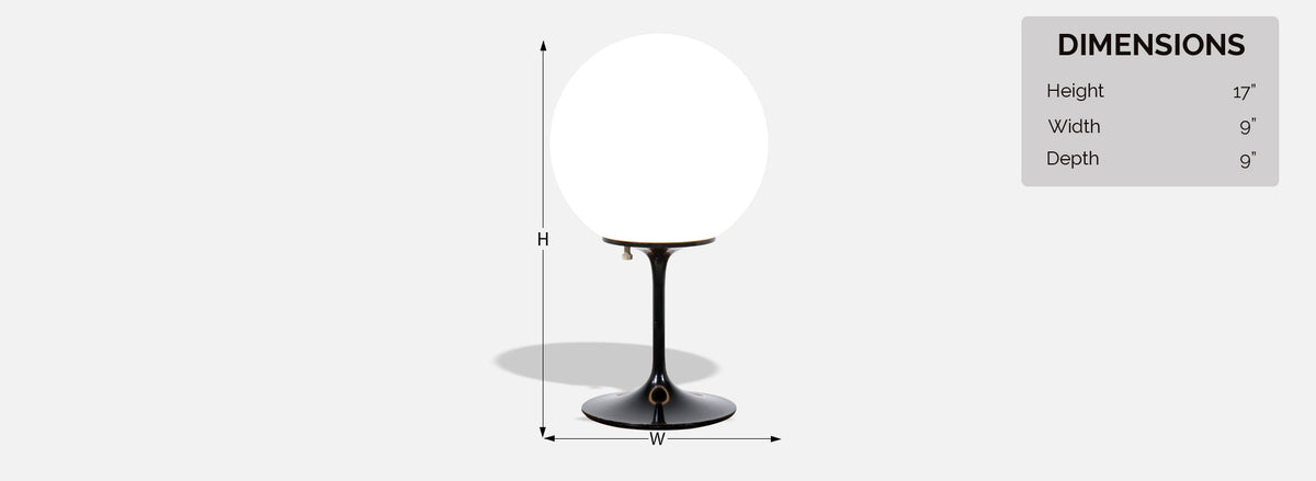Bill Curry "Stemlite" Black Tulip Table Lamp for Design Line