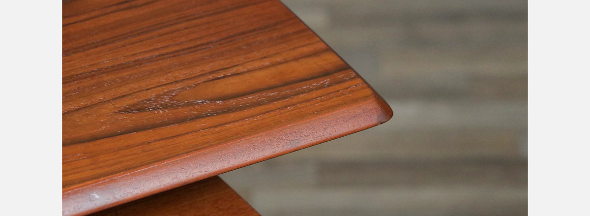 Danish Modern Floating Top Teak Desk w/ Bookcase
