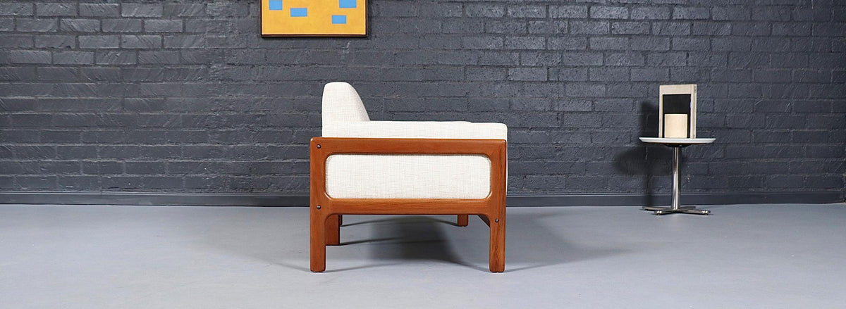 H.W. Klein Teak & Tweed Love Seat Sofa for Komfort