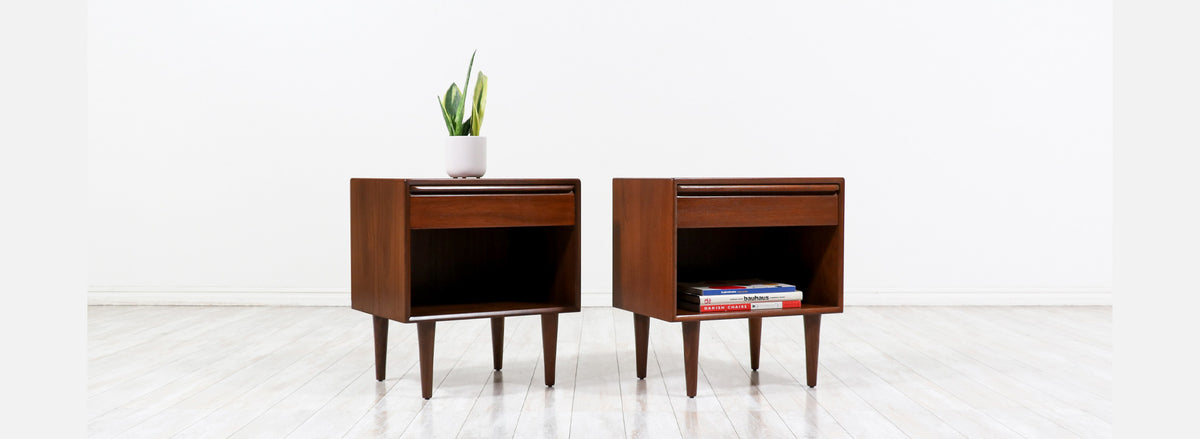 Scandinavian Modern Night Stands with Single Drawers by Westnofa