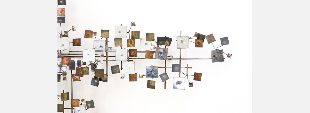 Vintage Curtis Jere Geometric Cubist Wall-Hanging Sculpture for Artisan House