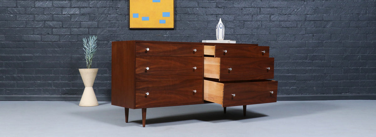 Californian Modernist Walnut Dresser by Milo Baughman