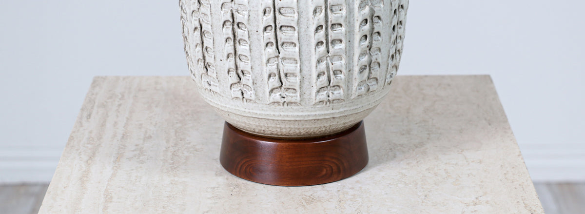 California Modern Glazed Ceramic Table Lamp by Bob Kinzie