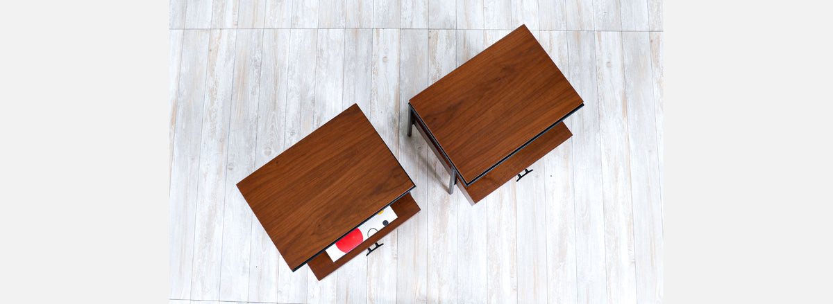 Mid-Century Modern Walnut Night Stands by Vista of California