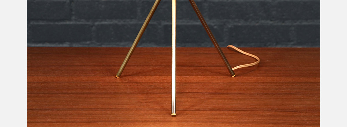 T.H. Robsjohn-Gibbings Model-170 Brass Tripod Table Lamp for Hansen