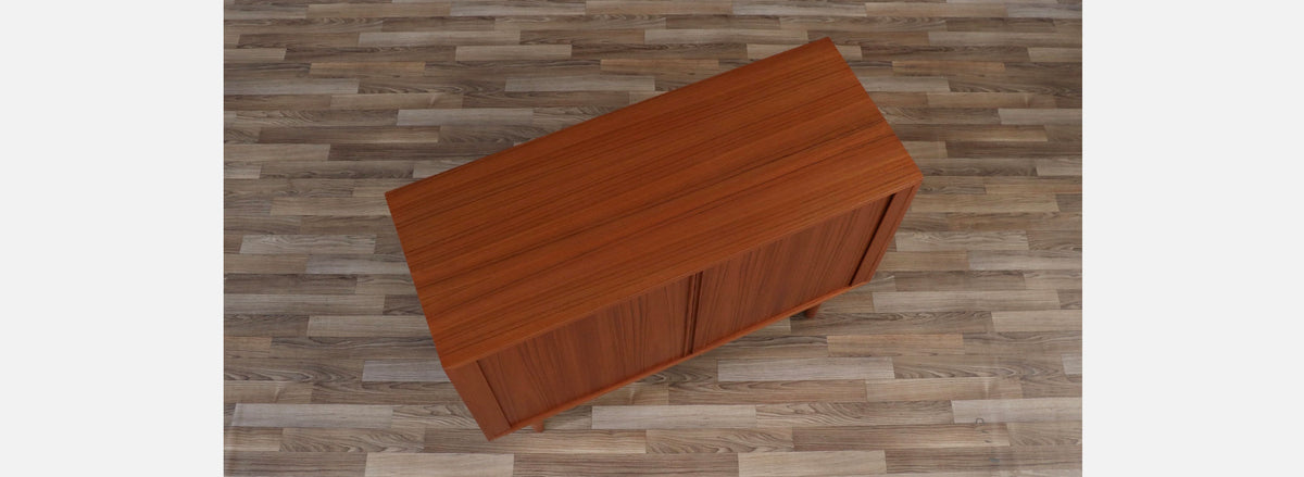 Carlo Jensen Teak Tambour-Door Cabinet for Hundevad Co.