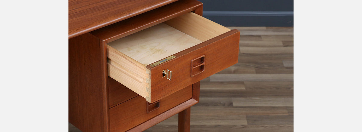 Erik Brouer Executive Desk with Bookcase for Brouer Møbelfabrik