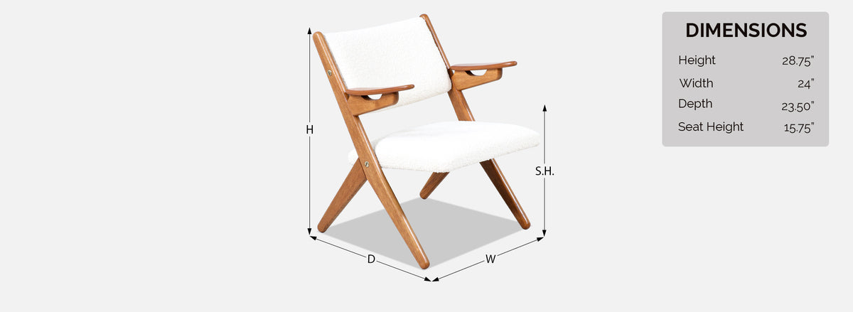 Danish Modern Sculpted Oak & Teak Arm Chair by Arne-Hovmand Olsen
