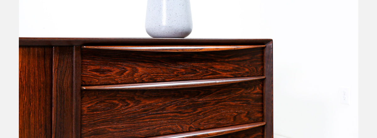 Svend A. Larsen Tambour-Door Rosewood Dresser for Falster Møbelfabrik