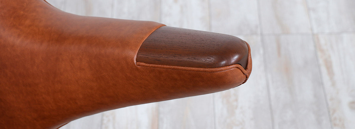 Hans J. Wegner Cognac Leather “Papa Bear” Chair with Ottoman for A.P. Stolen