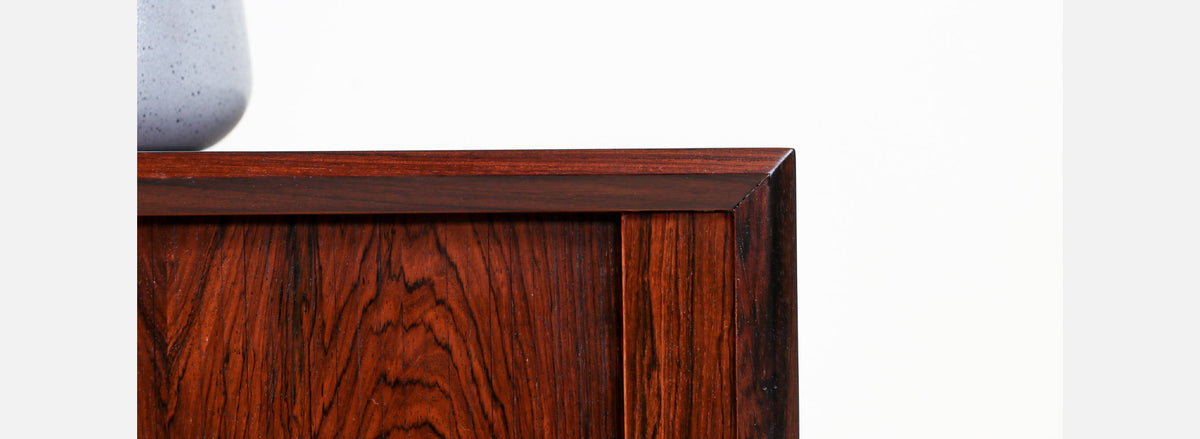 Svend A. Larsen Rosewood Tambour-Door Credenza for Faarup Møbelfabrik