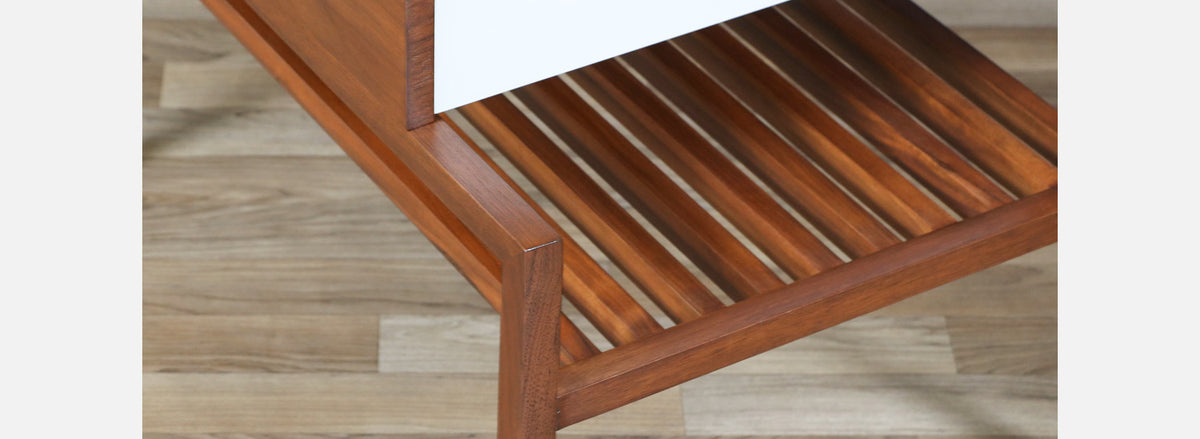 California Modern Slatted Walnut Side Tables by John Keal