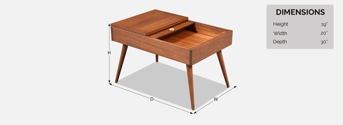 Californian Modern Side Tables w/ Storage Compartments by John Keal
