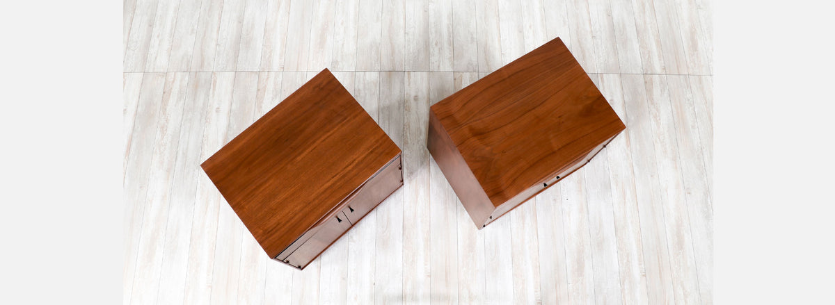 California Modern Walnut Night Stands by John Kapel