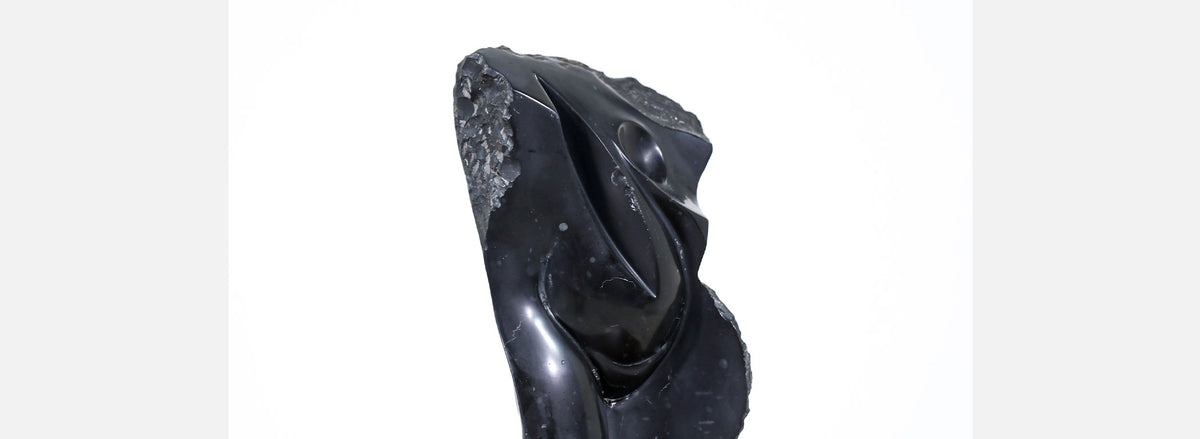 Mid-Century Modern Abstract Stone Sculpture on Lucite Base