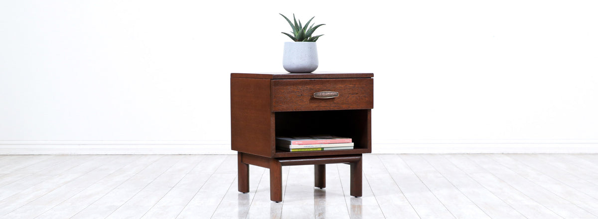 John Keal Night Stand with Bookshelf for Brown Saltman