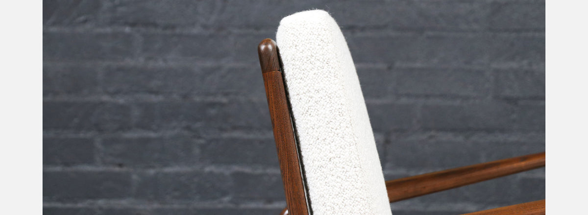 Danish Modern Reclining Lounge Chair with Ottoman by Ib Kofod-Larsen