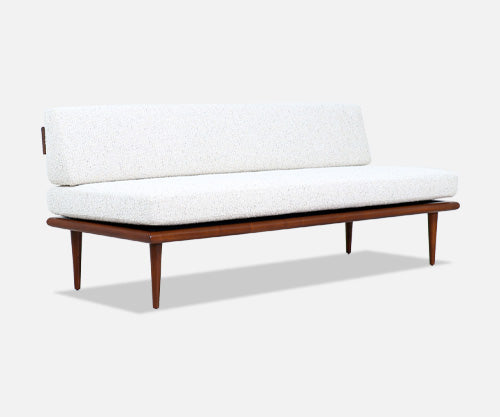 Mel Bogart Walnut & Boucle Daybed Sofa for Felmore Associates 