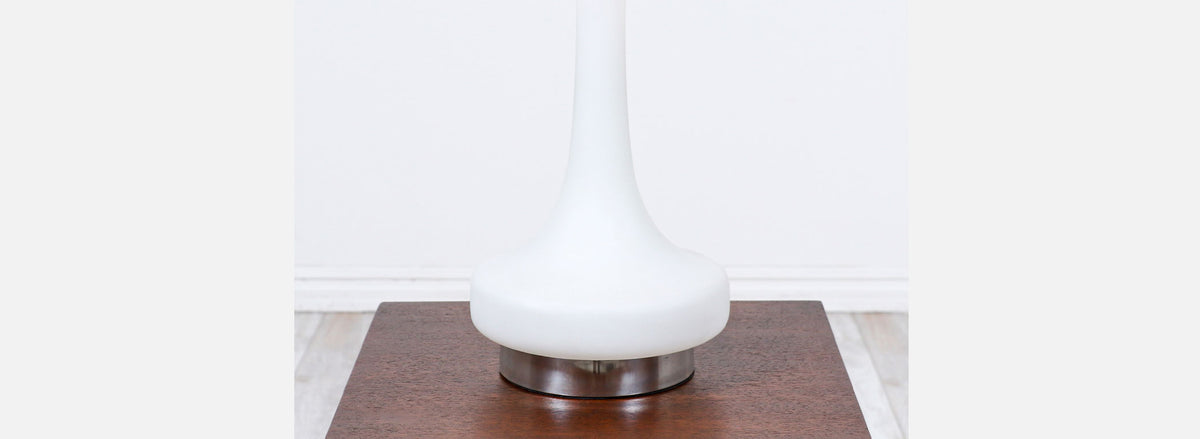 Mid-Century Modern Frosted Glass Table Lamp by Laurel 
