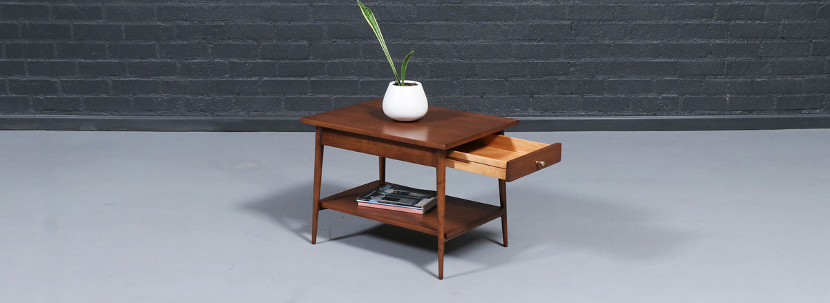 Paul McCobb "Planner Group" Side Table w/ Bookshelf for Winchendon Furniture