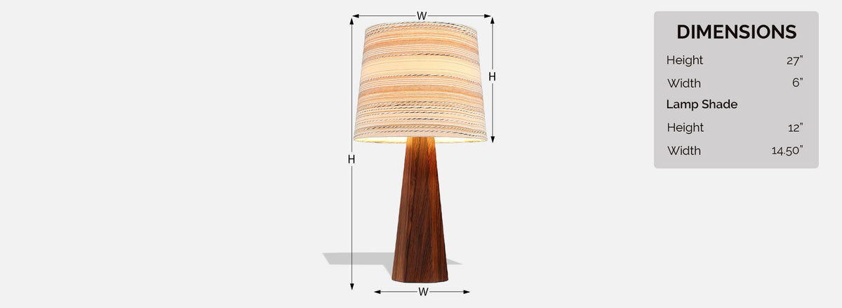 Danish Modern Sculpted Hexagonal Rosewood Table Lamp
