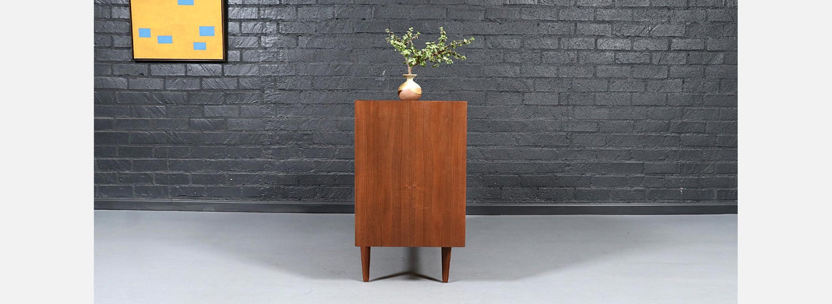 Vintage Barzilay California Modern Tambour-Door Walnut Credenza by Barzilay