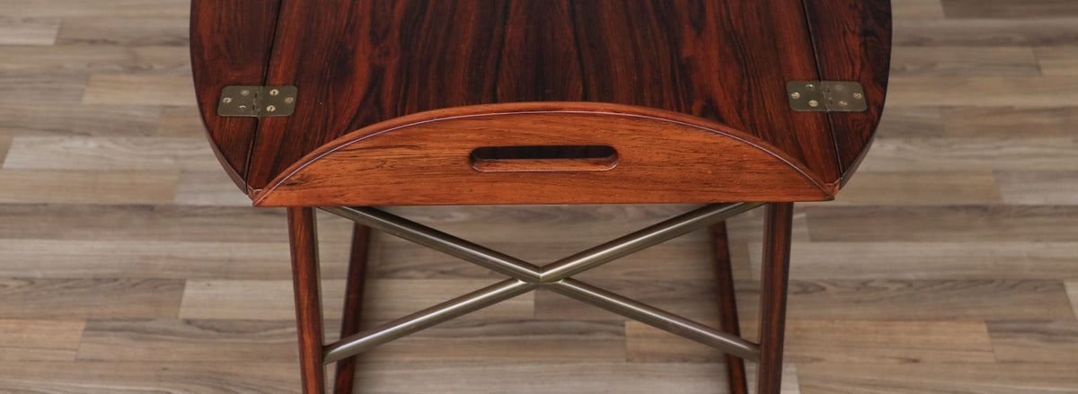 Svend Langkilde Rosewood & Brass Removable Tray Table