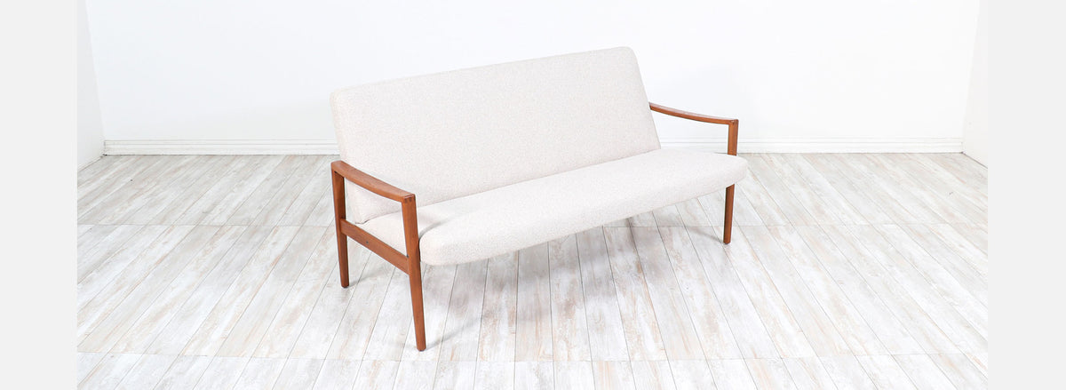 Danish Modern Sculpted Teak Sofa