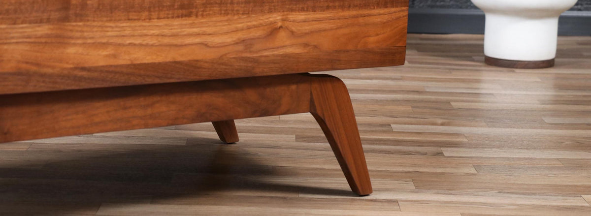 Mid-Century Modern Sculpted Walnut Highboy Dresser