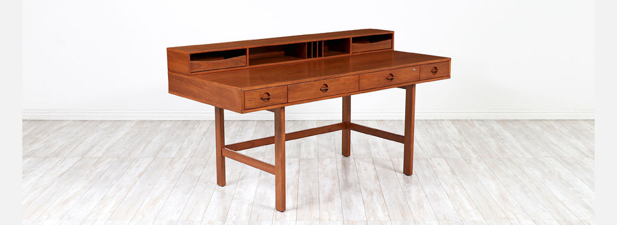 Danish Modern Flip-Top Partners Teak Desk by Peter Løvig Nielsen