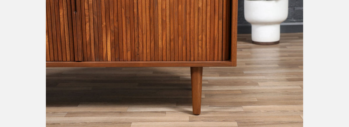 Low Profile Milo Baughman Tambour-Door Credenza for Glenn of CA