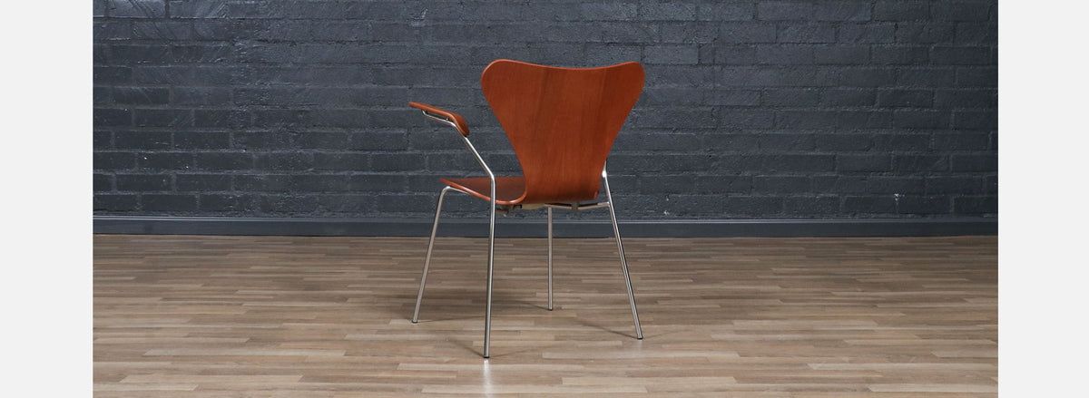 Arne Jacobsen Series-7 Teak Desk Chair for Fritz Hansen