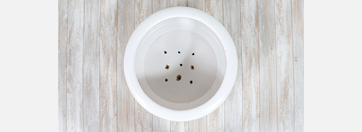 Vintage Large John Follis "Tire" White Glaze Planter for Architectural Pottery