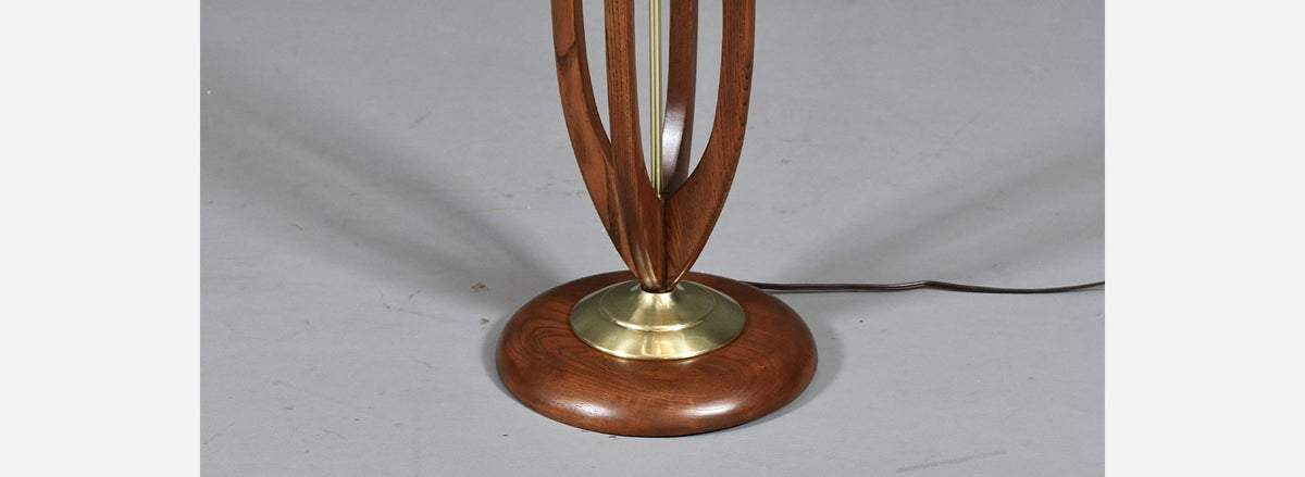 Mid-Century Sculpted Wood Floor Lamp by Roller Lamp Co.