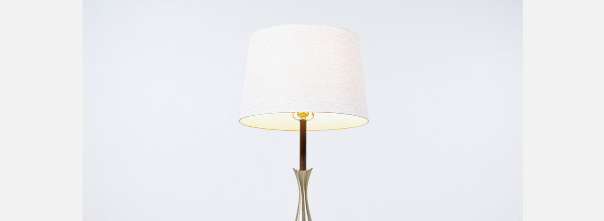 Mid-Century Modern Sculpted Brass Table Lamp by Laurel