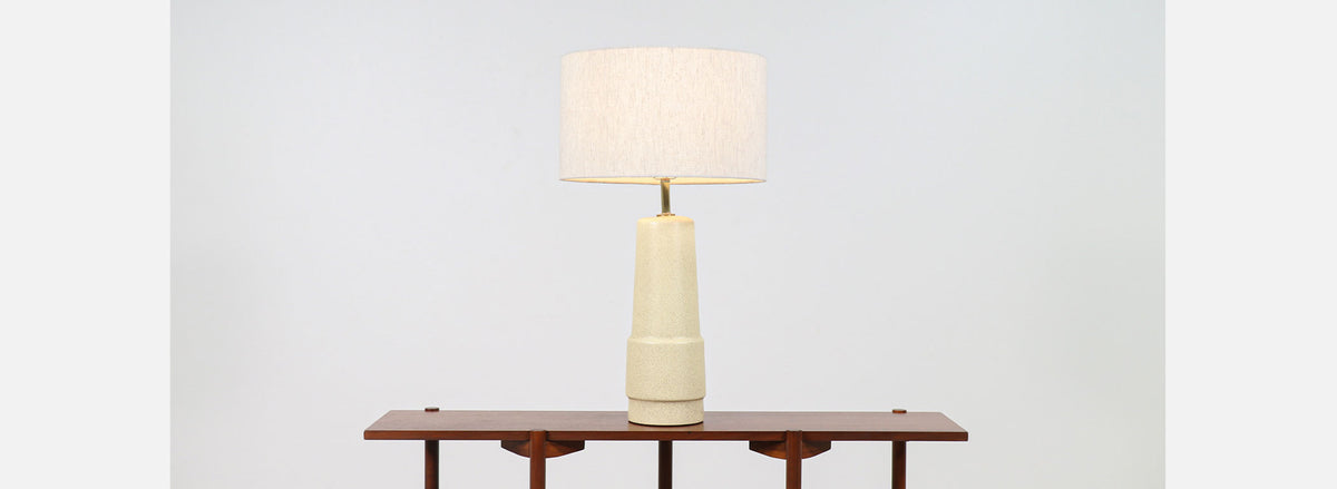 Gordon & Jane Martz Cream Glaze Ceramic Table Lamp for Marshall Studios