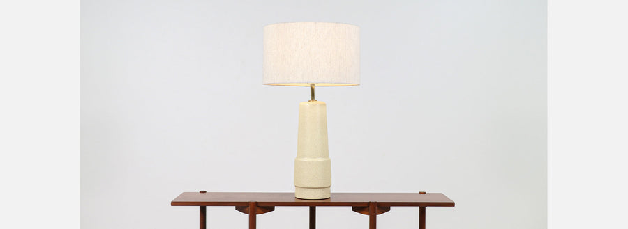 Gordon & Jane Martz Cream Glaze Ceramic Table Lamp for Marshall Studios