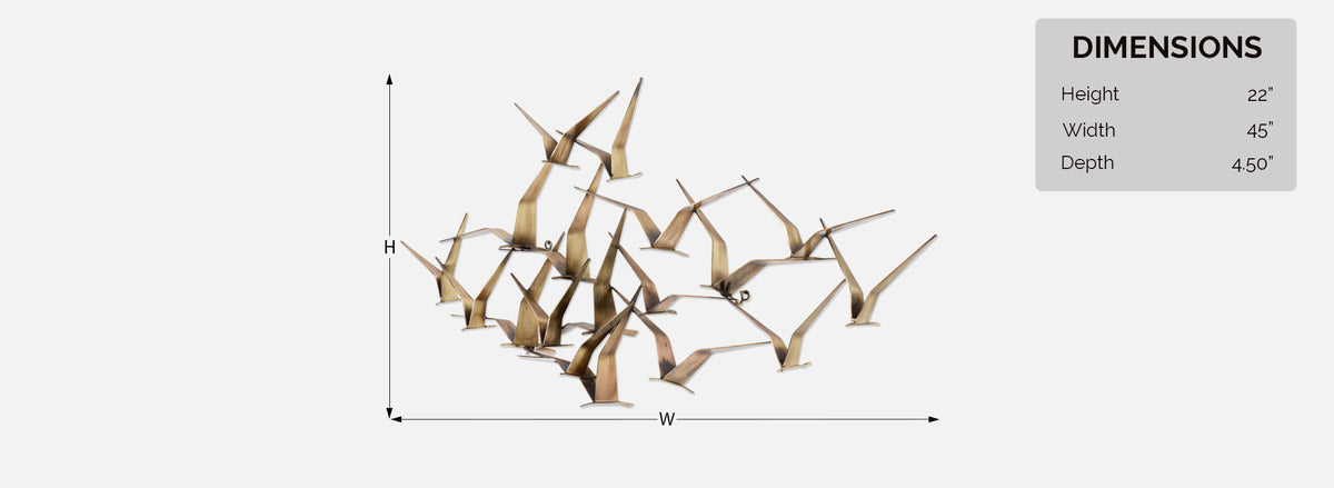 Vintage Curtis Jere "Sea Gulls" Brass Wall-Hanging Sculpture for Artisan House