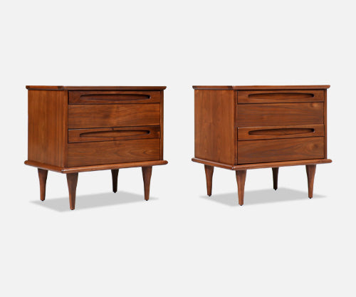Mid-Century Modern Walnut Night Stands by American of Martinsville