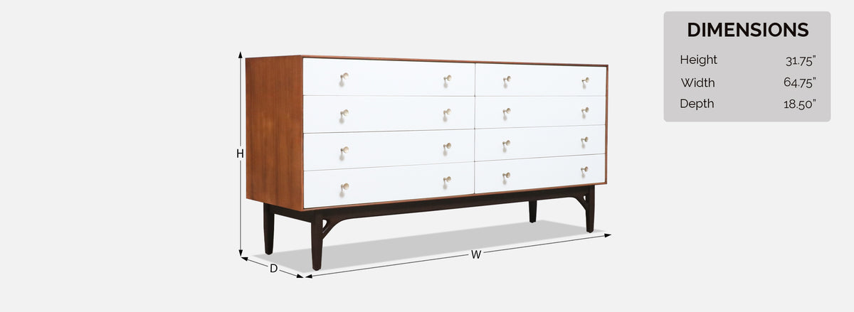 Greta M. Grossman Two-Tone Lacquered & Walnut Dresser for Glenn of CA