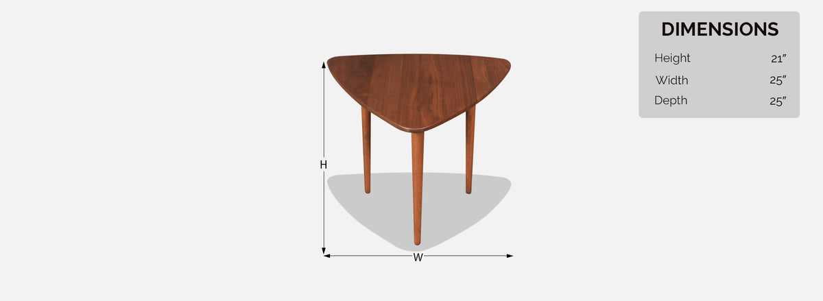 Mid-Century Modern Triangular Side Table by Jens Risom