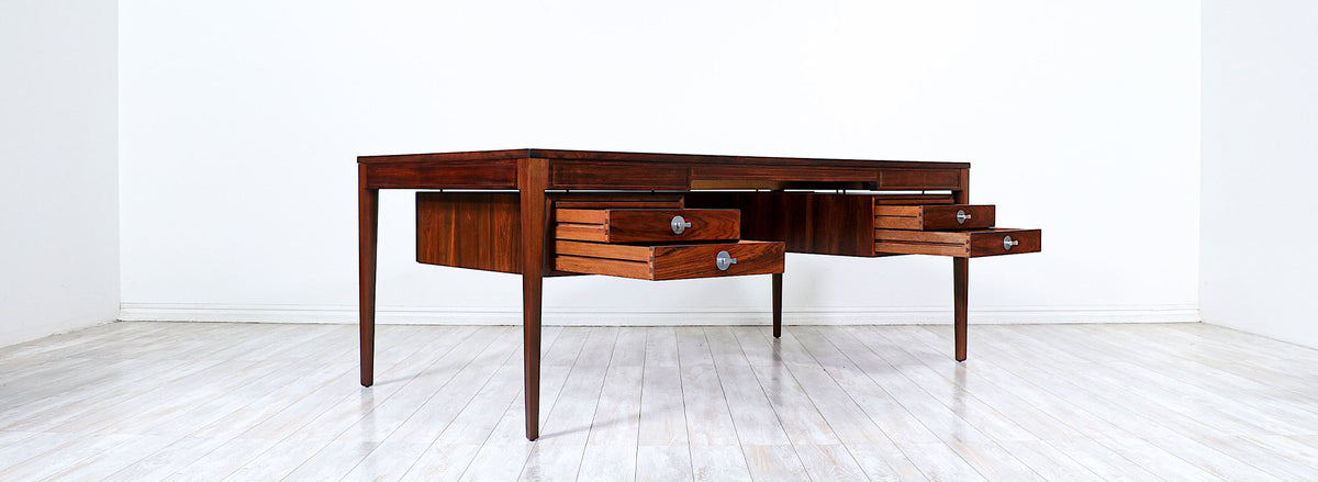 Finn Juhl "Diplomat" Executive Brazilian Rosewood Desk for France & Son
