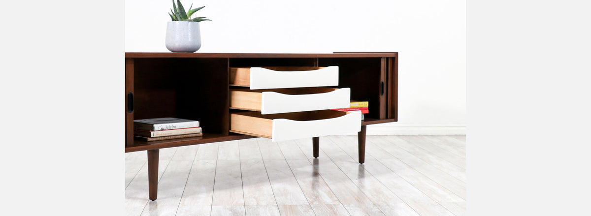 Mid-Century Modern Tambour-Door Credenza by Merton L. Gershun