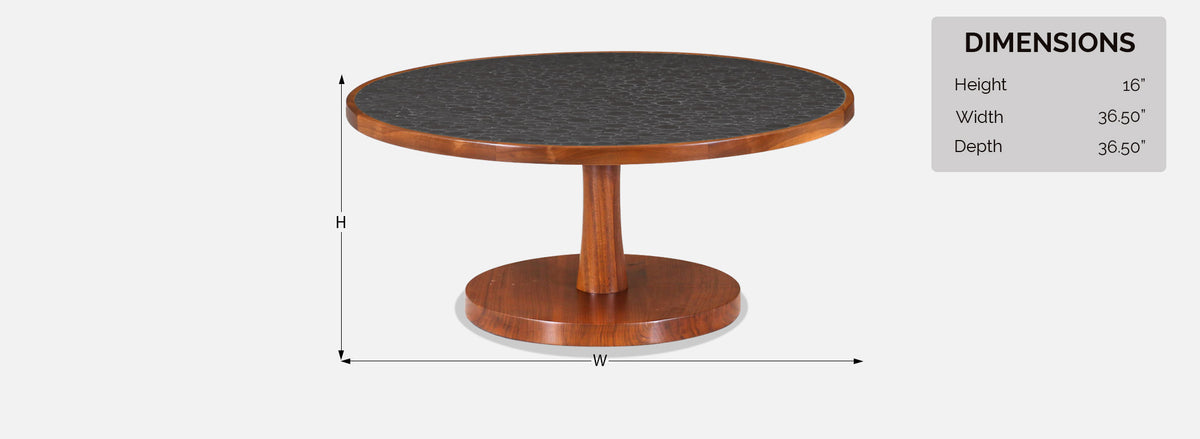 Gordon & Jane Martz Coffee Table with Ceramic Coin Inlay Top for Marshall Studios