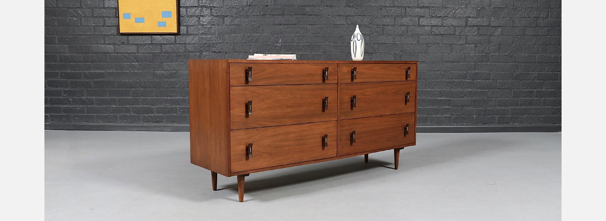 Stanley Young Walnut 6-Drawer Dresser for Glenn of California
