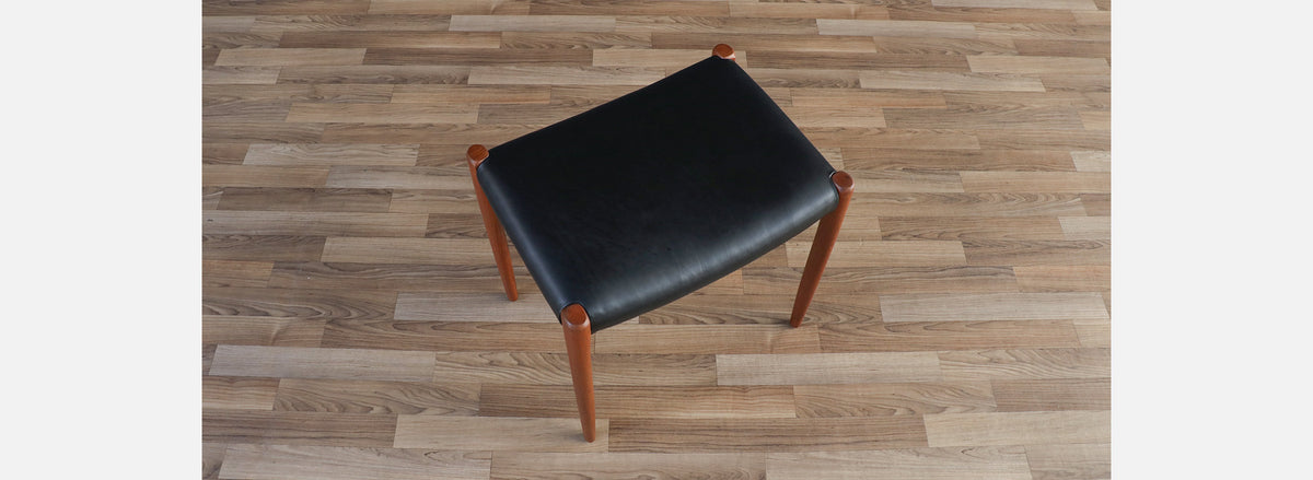 Niels Moller Model-80A Teak & Leather Stool